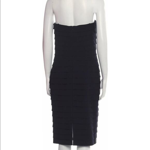 Carmen Marc Valvo Women's Black strapless cocktail dress Size 4 EUC - Picture 2 of 8